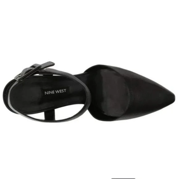 Nine West Elisabeti Leather Pointed Toe Formal Slingback Sandals - Picture 4 of 7